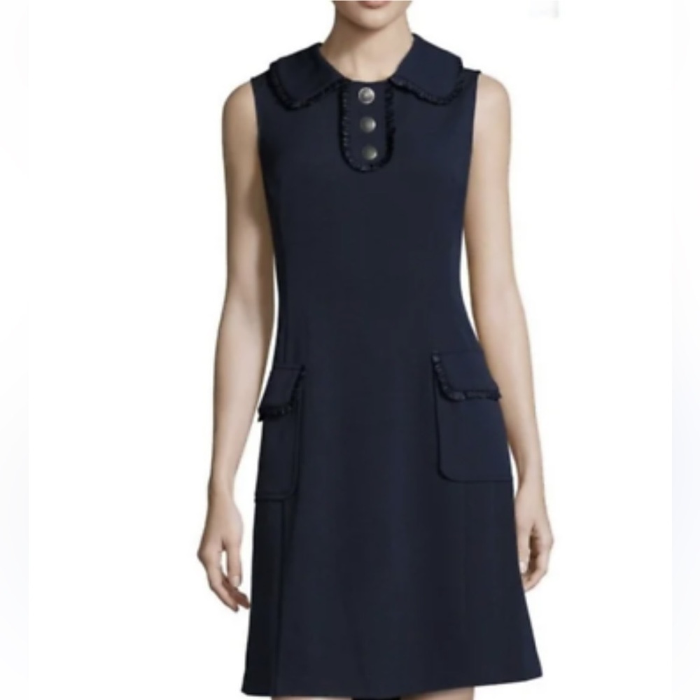 Nanette Lepore Black Sleeveless Peter Pan Collar Shift Dress